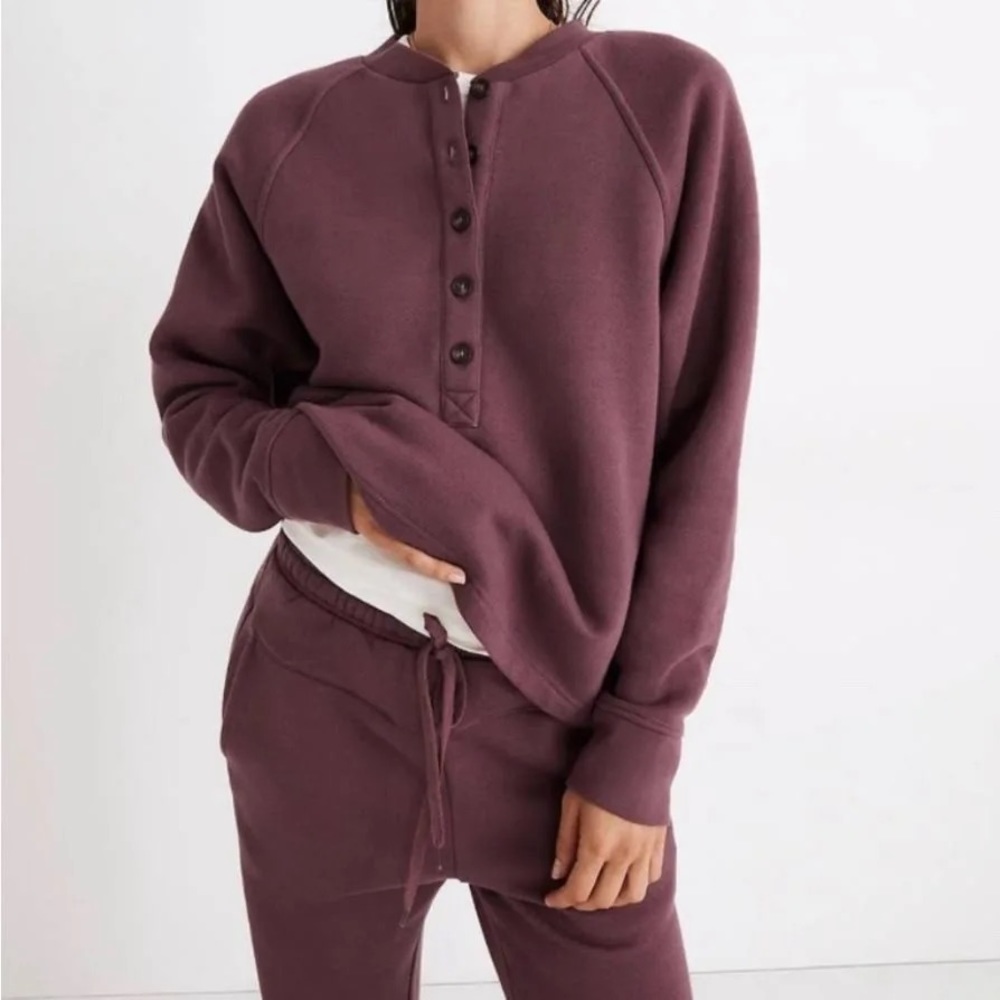 Madewell MWL Betterterry Henley Sweatshirt